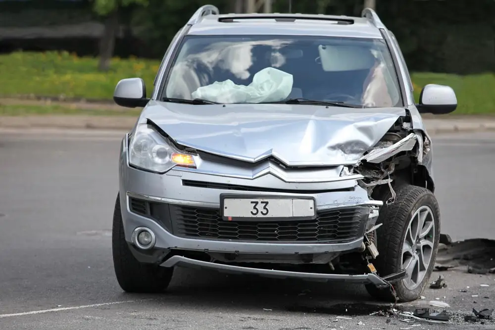 broken car after the crash collision